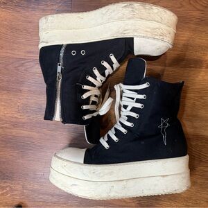 Black High-Top Platform Sneakers
